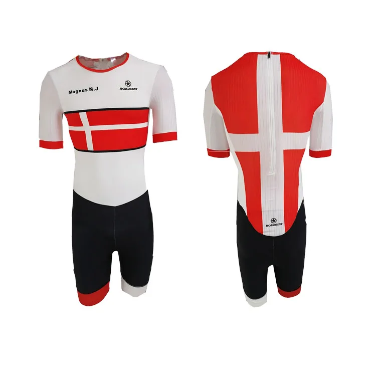 Roadstar custom inline roller  skating suits three back open zipper pocket skating skin suit