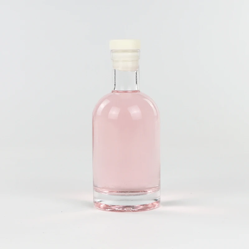 Mini Empty Round 100ml Vodka Gin Rum Gin Samples Glass Bottle with Cork Stopper