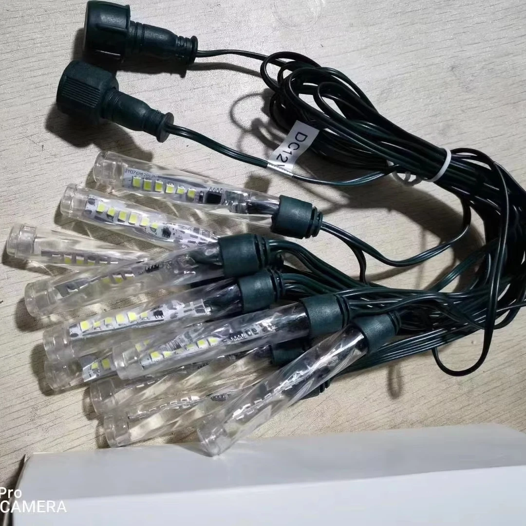 Рождественский праздник украшение метеора светодиодная гирлянда тюбик звездопада 12 В стробоскоп