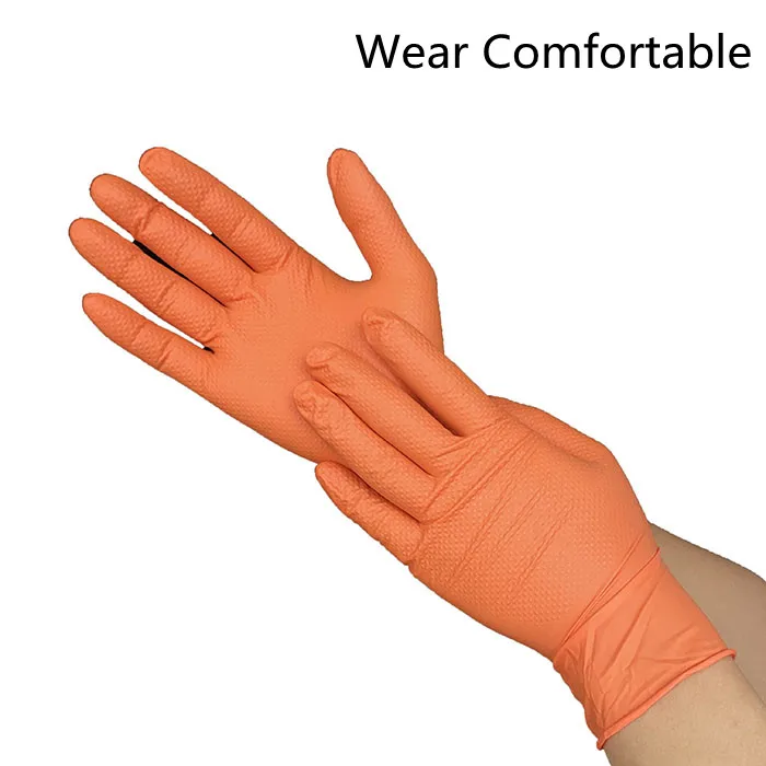 Durable and Latex-Free Diamond Texture Nitrile Gloves