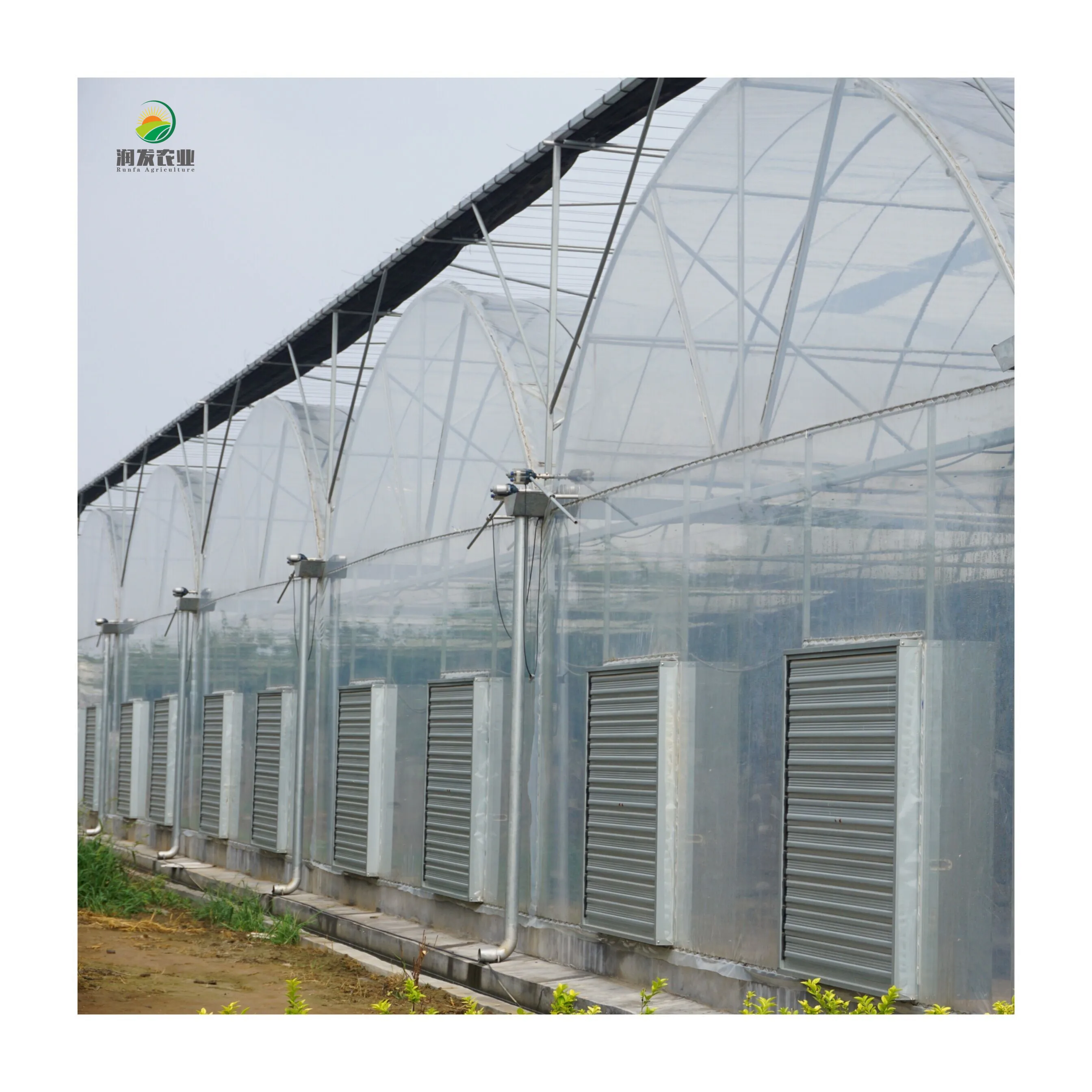 Greenhouse Pipe Connectors Polycarbonate 120M2 Multi-span Greenhouse