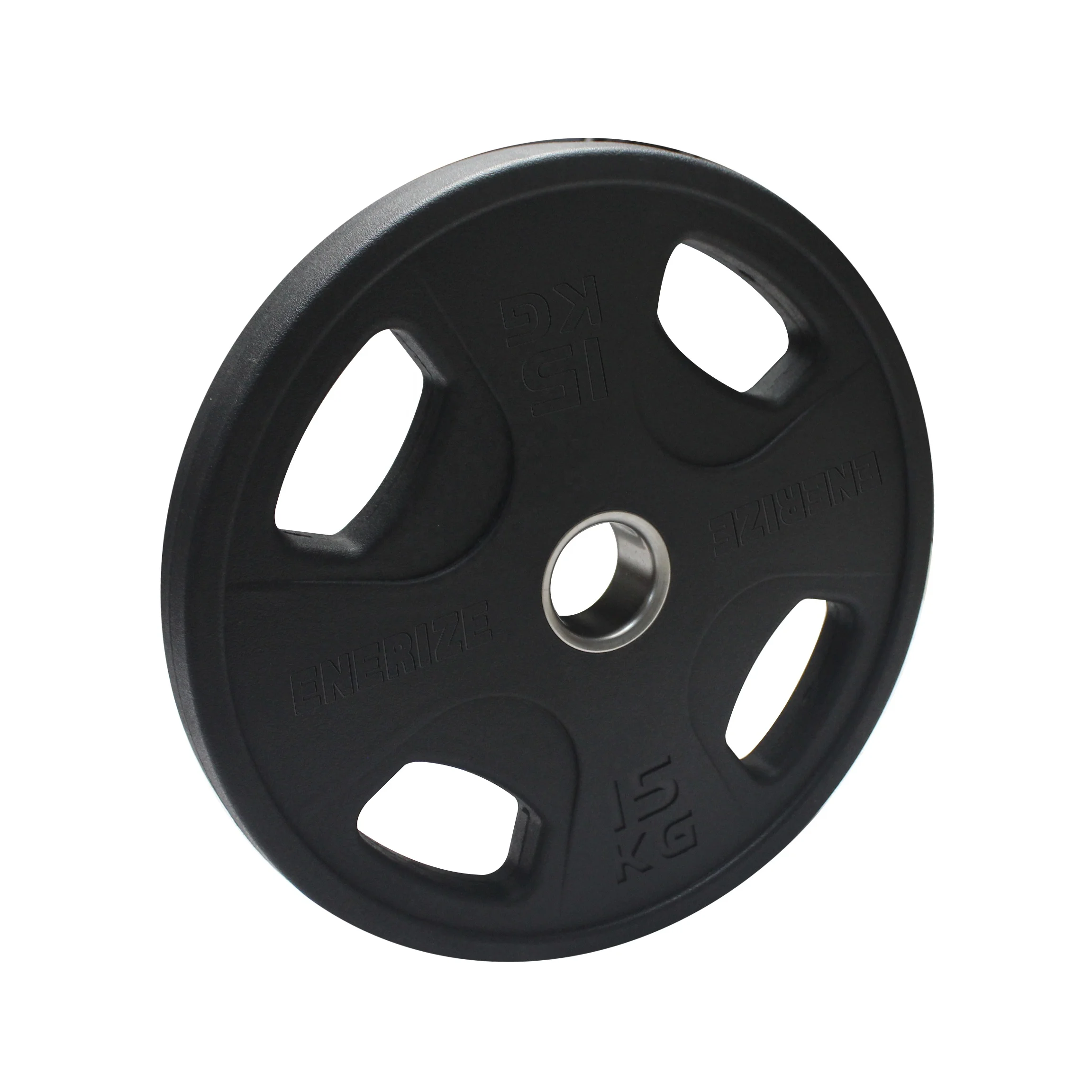 Wholesale Custom PU TPU PEV Gym 4 Grips Holes Weightlifting Barbell Plate Weight Disc Plate For Gym Exercise Competition