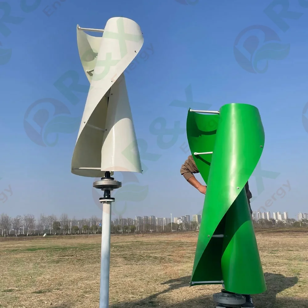 1200W 3KW 5KW 10KW 48V 120V Vertical Wind Turbine New Design Permanent Magnet Generator with MPPT Charger Controller VAWT