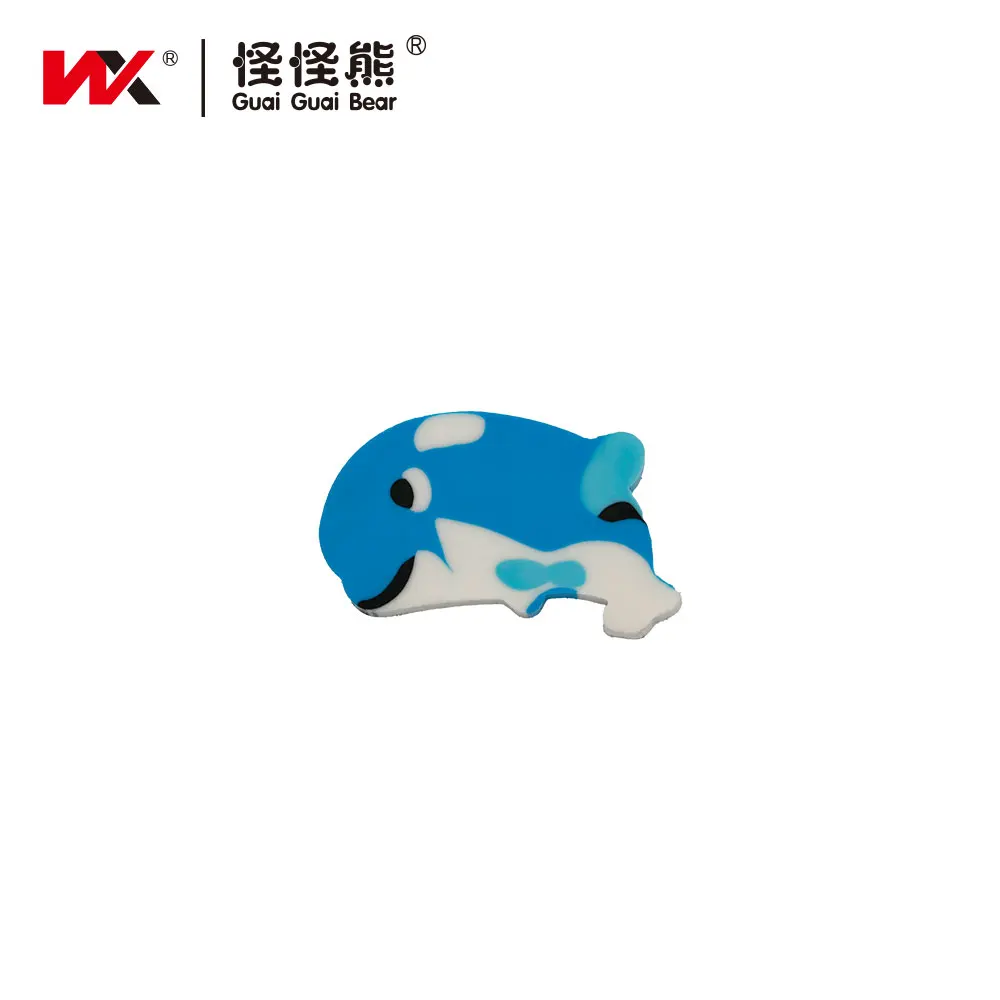 2D cartoon eraser Animal eraser Dolphin Whale Color colored erasear for kids student supplies factory low price promotion