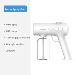 New Patent Wireless 286ml Disinfects Rechargeable Battery Blue Light Sanitizer Mist Sprayer Nano Spray Gun