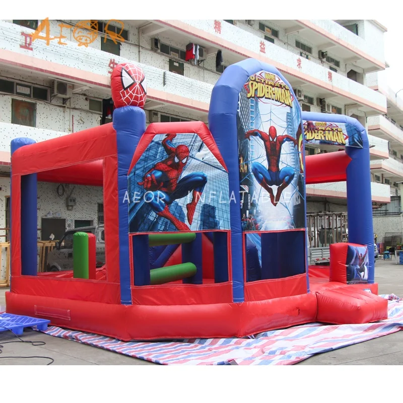 spiderman inflatable castle and slide combo inflatable kids bouncer for sale