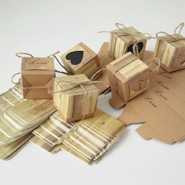 Mini Sweet Wedding Favour Storage Boxes Foldable Wedding Candy Gift Box