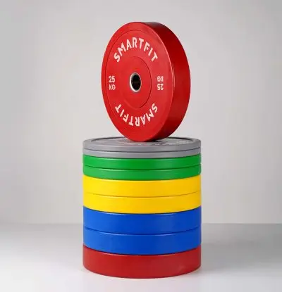 Smartfit Colored Rubber Bumper Plates Weight Lifting Plates Barbell  Bumper Plates 5-20KG 10-55LB