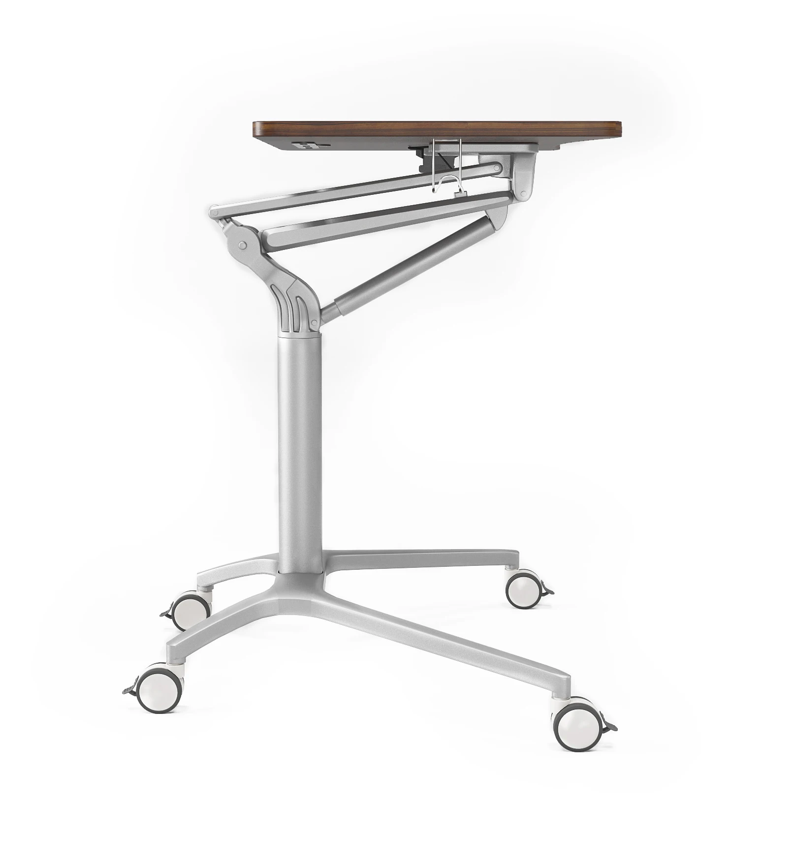 Movable And Height Adjustable Sit Standing Desk With Aluminum Frame GR02