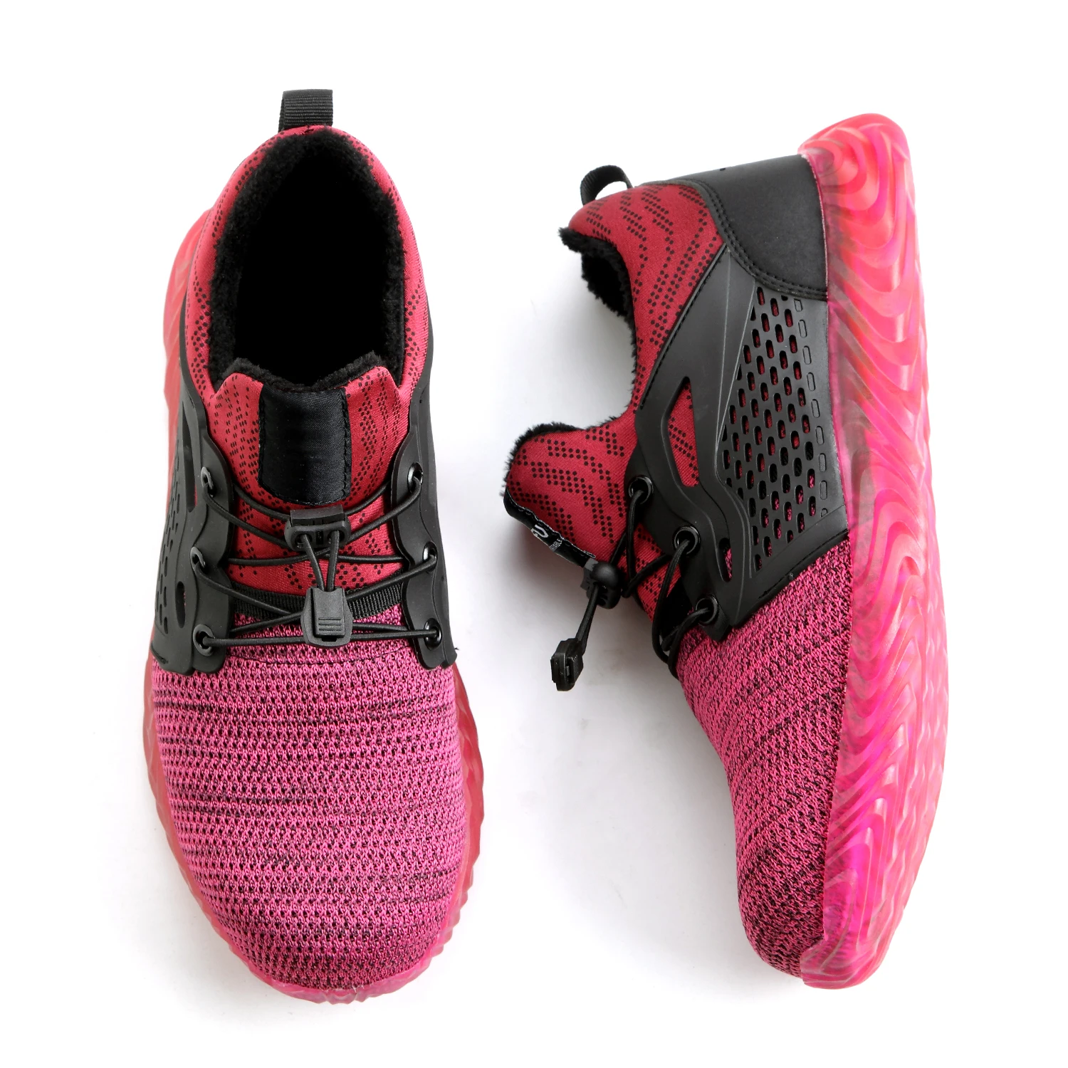 Unisex fashion black prevent smashing steel toes safety shoes winter thermal low cut shoes