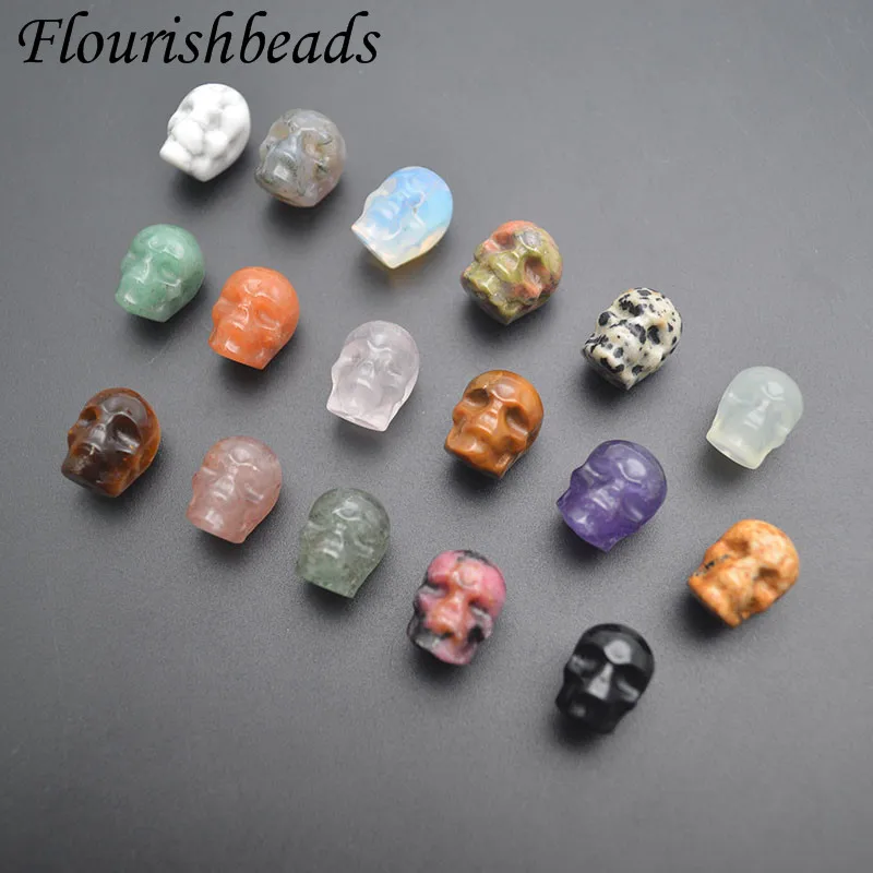 Wholesale Good Quality Natural Amethyst Quartz Skull Shape Trendy Stone Loose Beads For Jewelry Women Necklace Bracelet Making