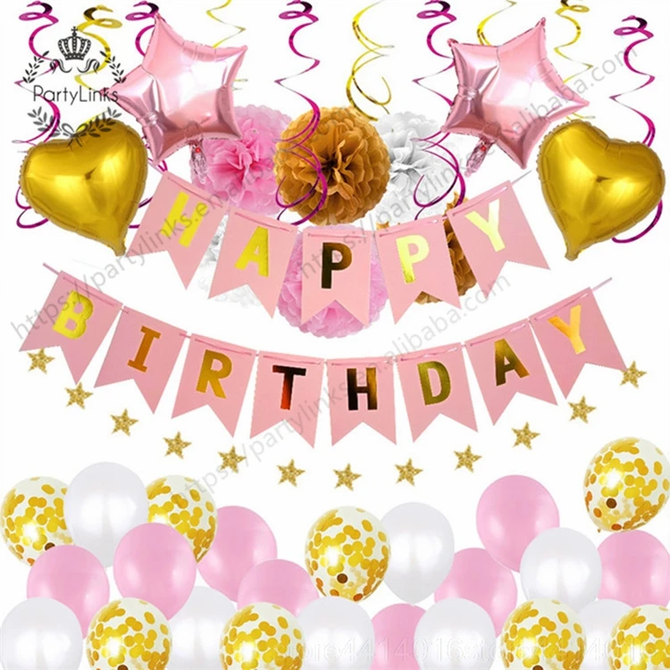 40pcs/set Happy Birthday Balloon Set Birthday Party Diy Decoration Venue Layout Balloon Decoration Baby Show