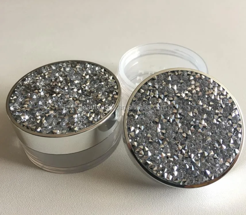 
Low MOQ 200pcs Plastic Empty Diamond Lid 15g Loose Powder Jar with Sifter 