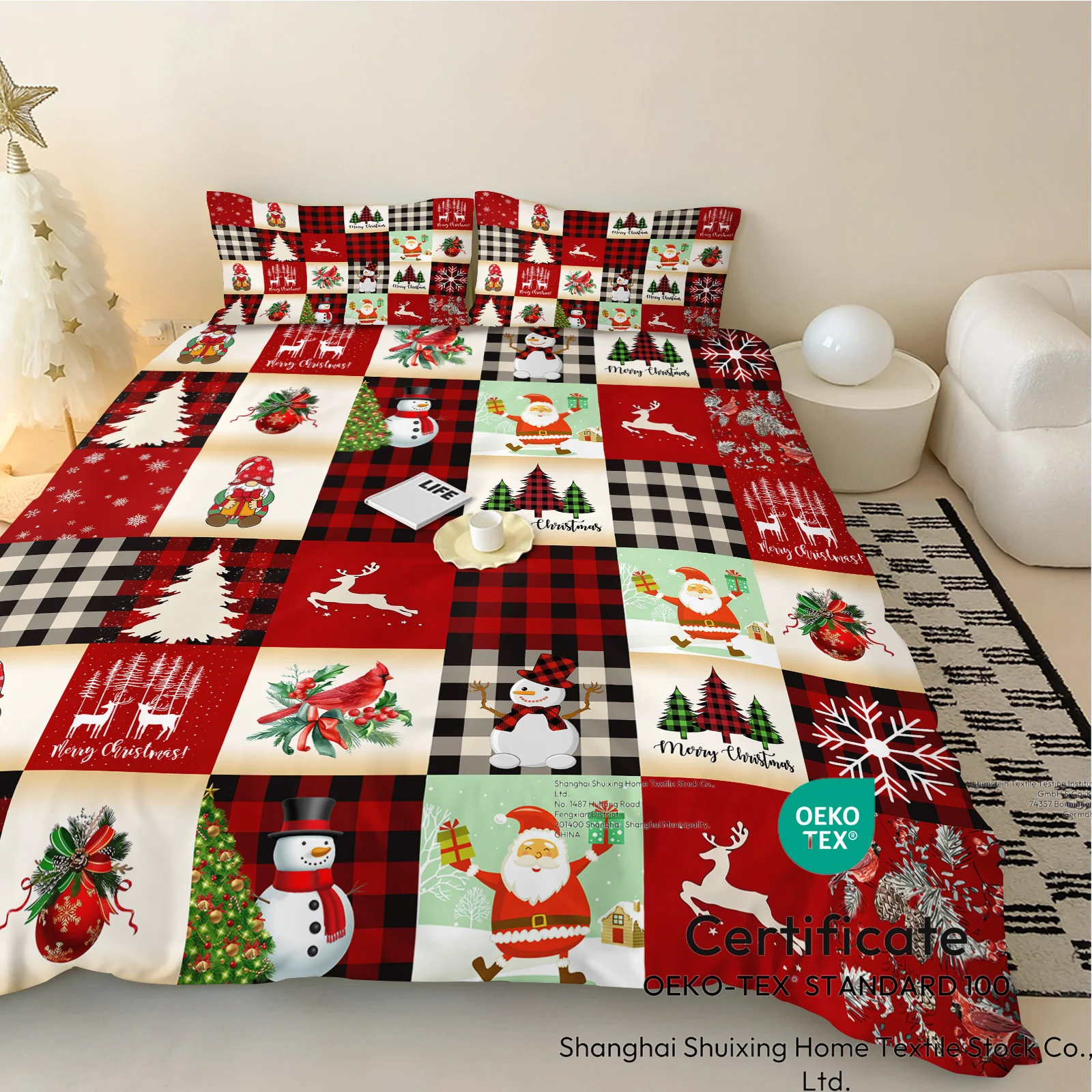 STARZ HOME Wholesale Price Cotton Linen Velvet Fleece Custom Christmas Bedding sheet
