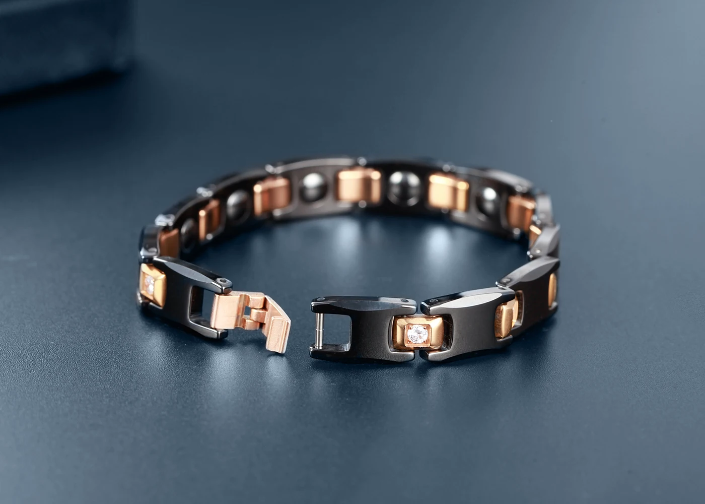 Black ceramic fashion Black and Yellow Gold Color two tone Men Jewelry Ceramic Bracelet