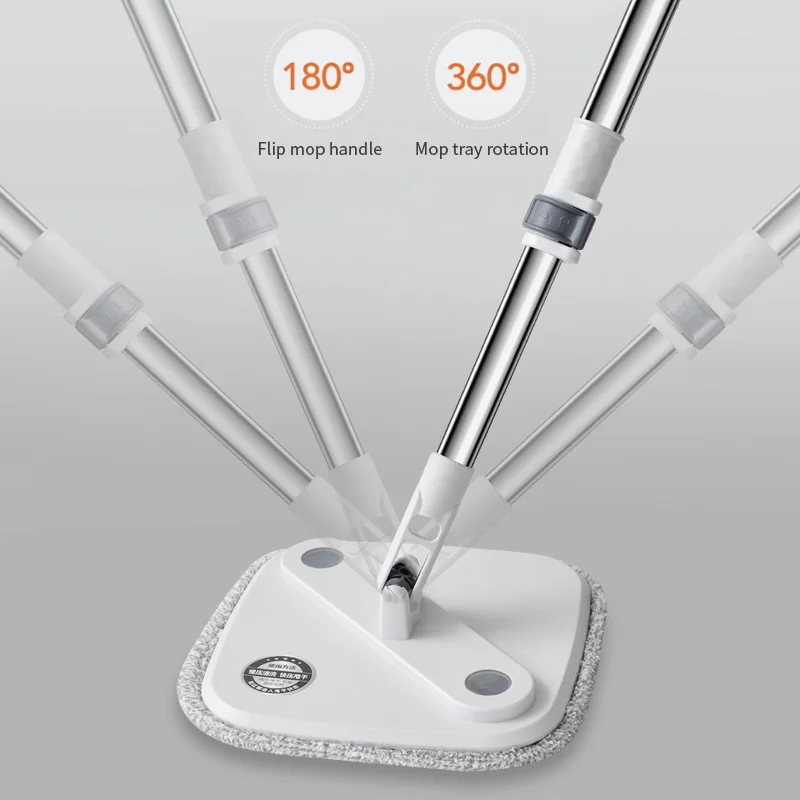 Stainless Steel Floating Mop Cleaner Magic Mop Spin Dry Cleaning Floor Mop with Dirty Clean Water Separation Bucket