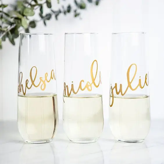 PS Gold Rim Plastic Cup 9oz Gold Glitter Wedding Party Disposable Plastic Gold Rimmed Wine Glasses