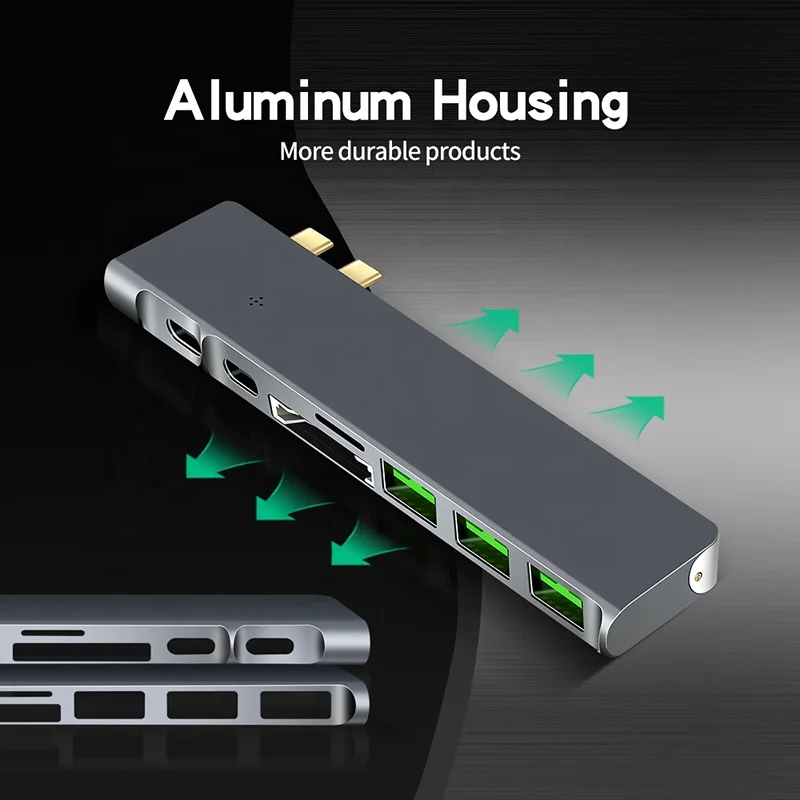 New products 8 in 1 3.1 USB C type C hubs with 4K HD-Ml Adapter for MacBook