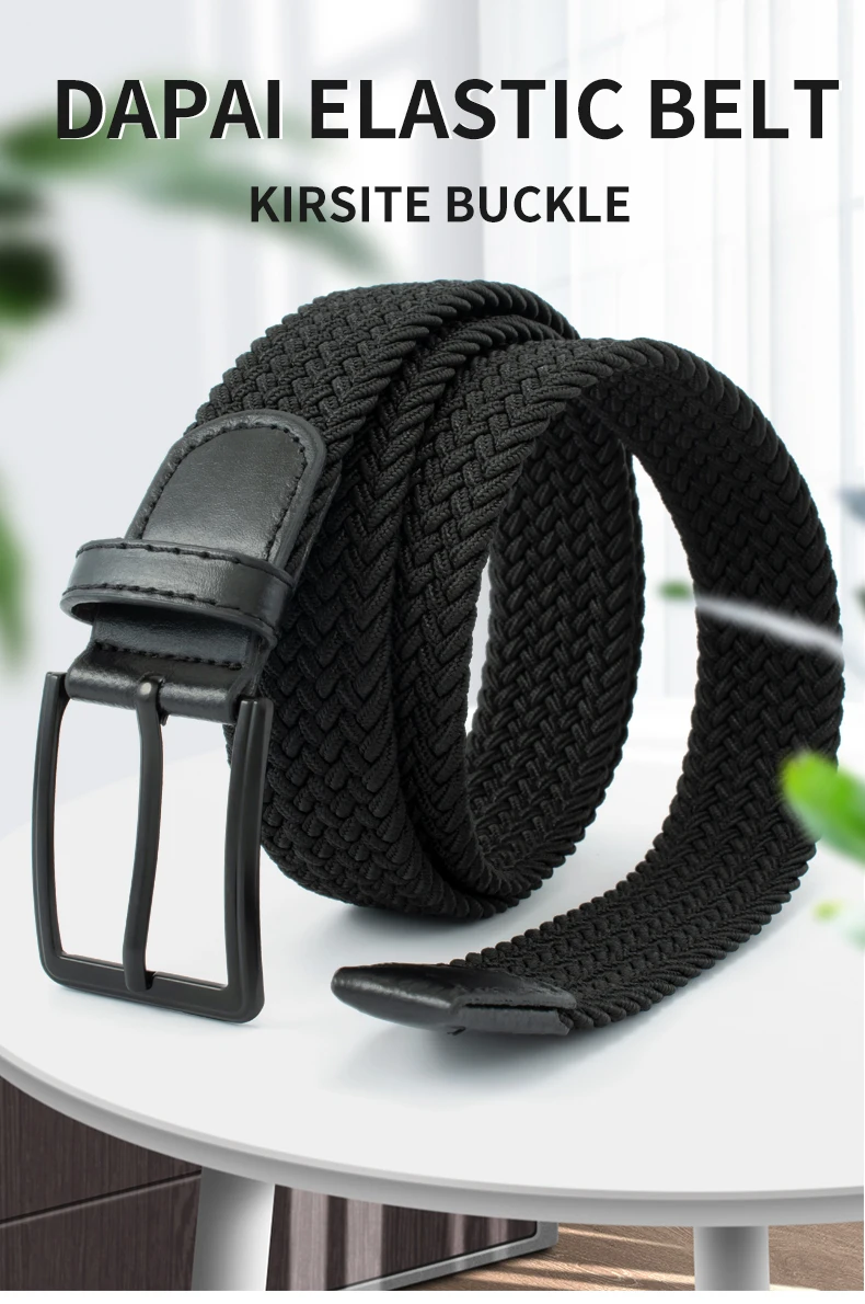 Fashion woven braided elastic stretch durable customized logo for men women fancy convenient ribbon fabric belts