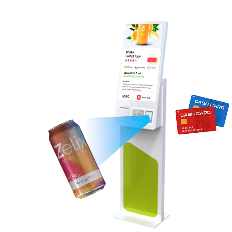 19 21.5 Desktop Payment kiosks Touch Screen Self Ordering Kiosk Self Service Payment Kiosk With QR Scanner And Printer