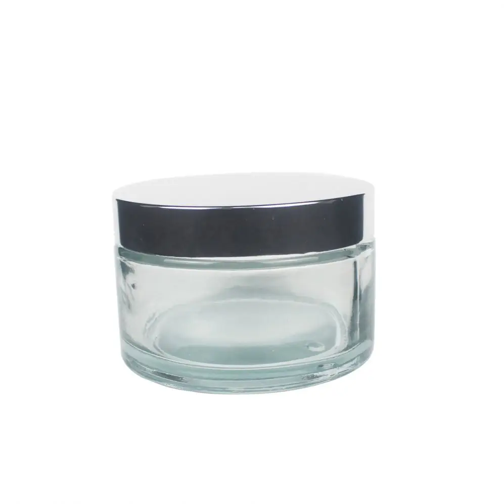 Factory Direct Sale 200ml clear Cream Skin Care Products round Frosted Glass Jar GJ59J