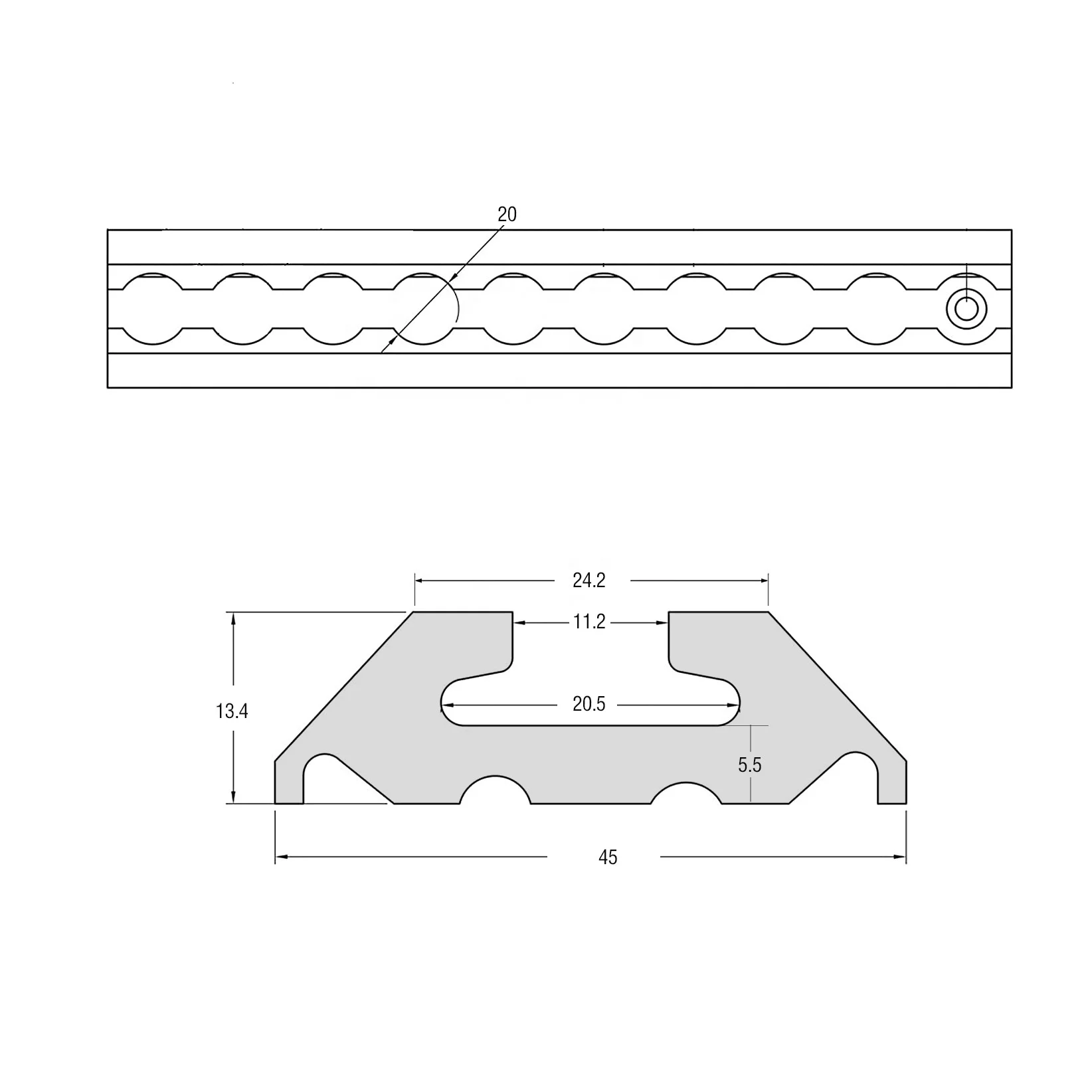 DIY RV canmper van  off-road vehicle modification track Aluminum airline rail  half-round lashing rail
