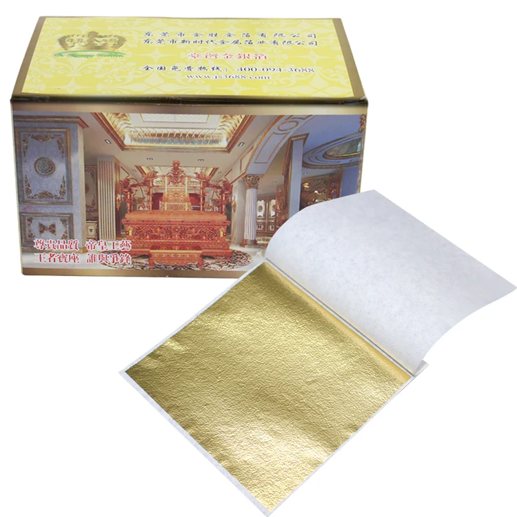 Factory Price Imitation gold leaf metal gilding golden foil paper Taiwan antique copper leaves sheet for furniture decorating