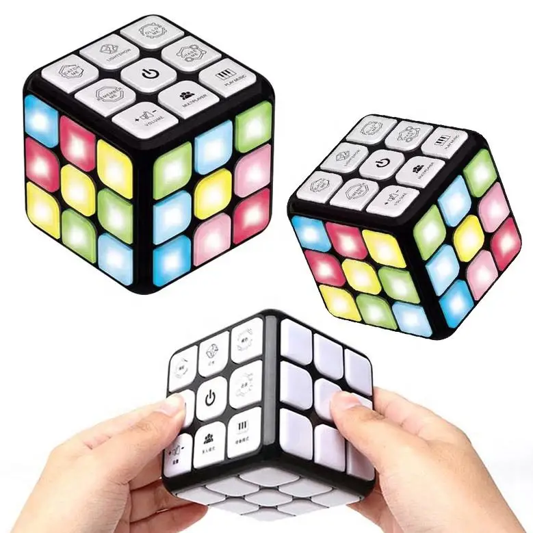 Handheld Electronic Led Educational Toys 3D Magic Magnetic Cube For Kids Game Puzzle Cube
