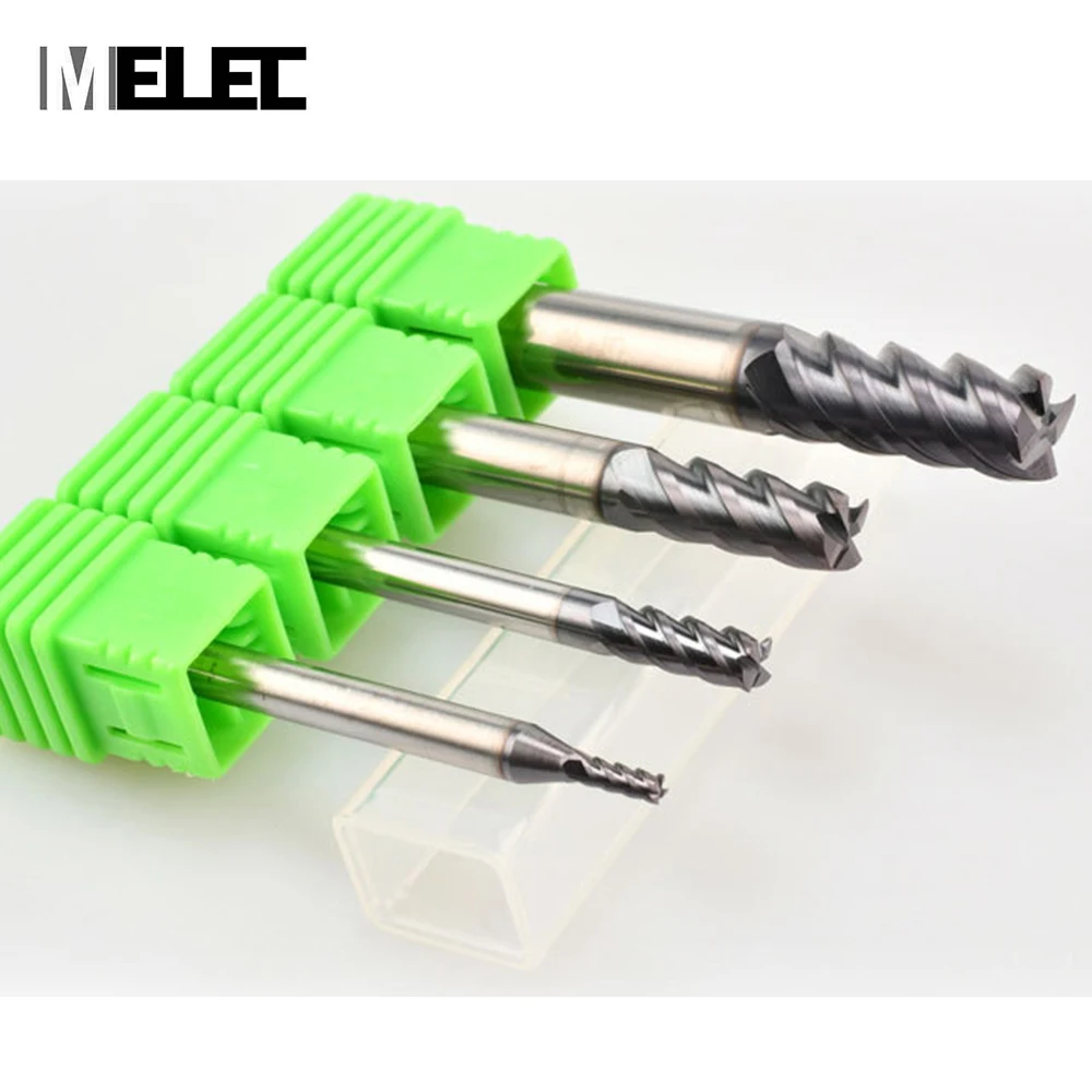 Станок с ЧПУ MELEC hrc55 D2 * 6 * D4 * 50 мм, твердосплавный Фрезерный резак из быстрорежущей стали с 4 канавками, с плоской квадратной поверхностью