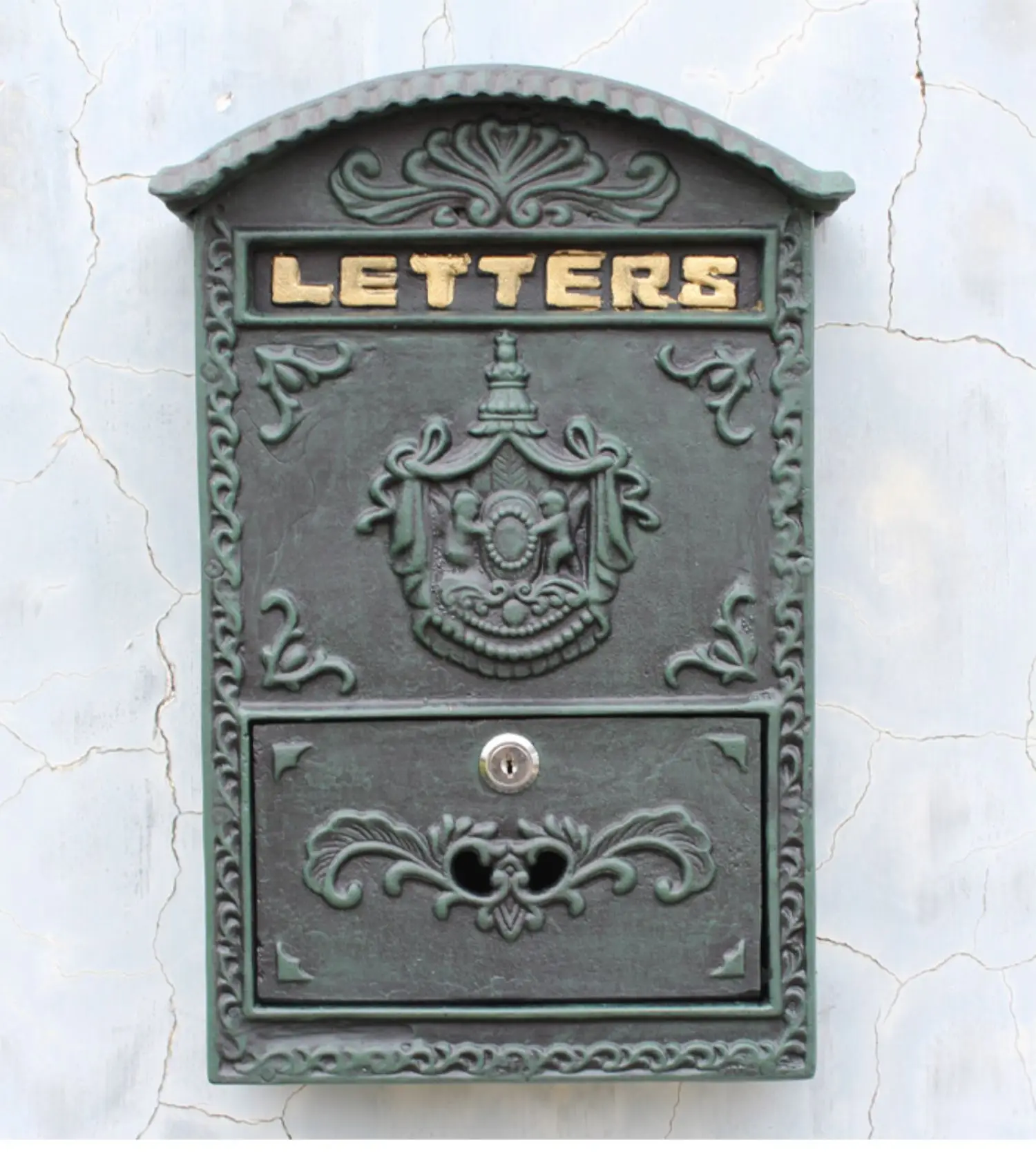 Уличный настенный винтажный алюминиевый чугунный почтовый ящик для домов