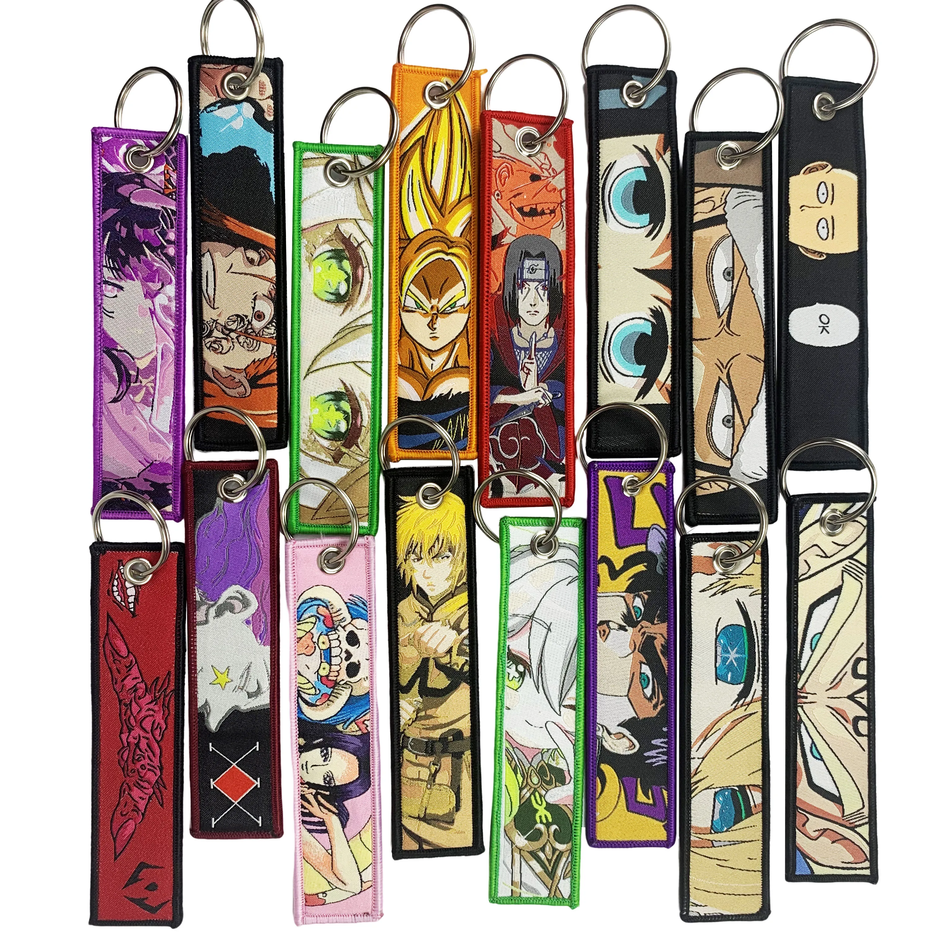 Custom Jet tag  Keychain Embroidery Cute Anime Double-sided Keychain Motorcycle Car Anime Embroidery Keych