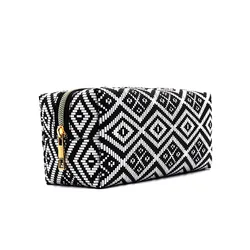 Hot sales Women Western Style Color Woven Cosmetic Bags Travel Makeup
