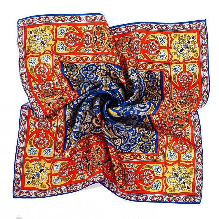 High Quality Kerchief Silk Scarf Ladies Neckerchief 100% Silk Twill Printed Square 14mm Silk Scarves