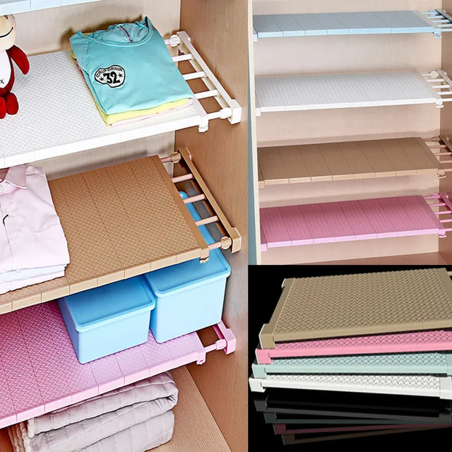 Adjustable Closet Organizer Storage Shelf Wall Mounted Kitchen Rack Space Saving Wardrobe Decorative Shelves Cabinet Holders