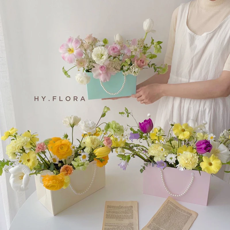 
High Quality 250 grams Waterproof Colorful Bouquet Packing Fresh Flower Paper Bag 