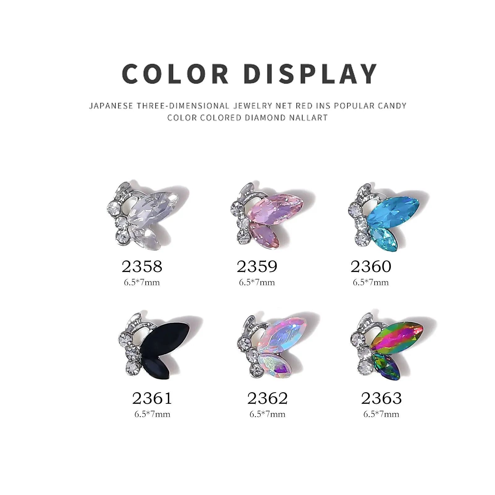 Nail Accessories Mini Crystal Butterfly Nail Accessories Decoration