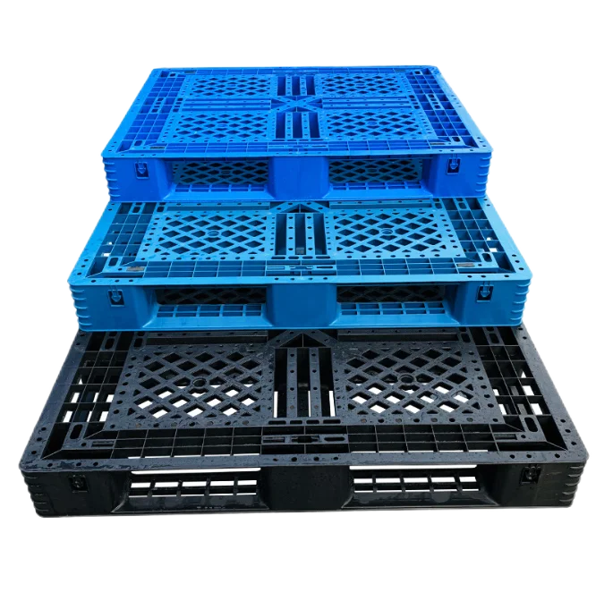 Wholesale 44x44 Plastic Pallet 1100x1100 Black Hdpe Stackable Industrial One Way Export Pallet Plastic with Best Price