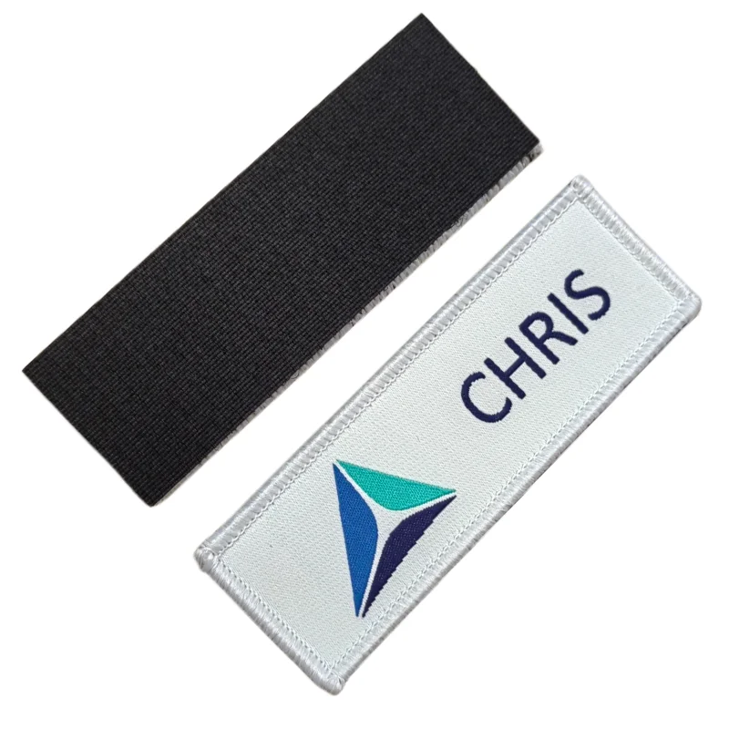 Custom Shaped Woven Beaded Applique iron on Embroidered Patches Custom Velcroes Patches for Backpack & Garment Labels