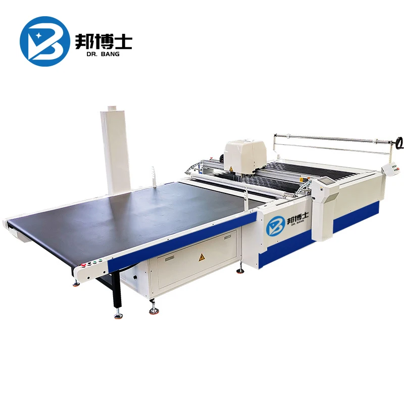 automatic feeding with camera cut printed fabric denim canvas textile fast pu cutting machine