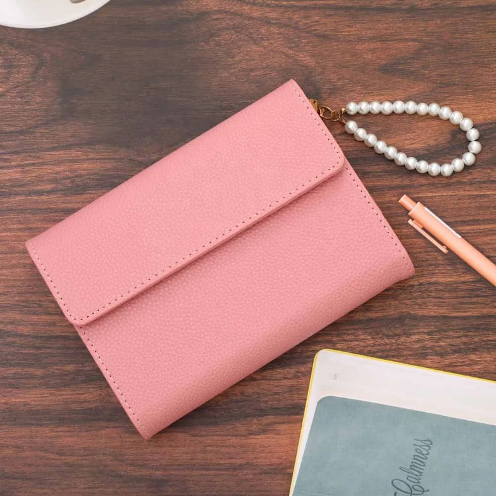 Hongbo Best Selling Custom 14-Colored A6 Pebble Leather Budget Binder as School/Office/Christmas Gift with Fly Leaf Available