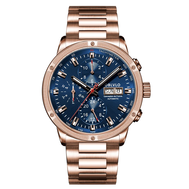 Waterproof Manufacturer Customized Logo Stainless Steel Sports Luxury Mens Wrist Automatic Mechanical Watches