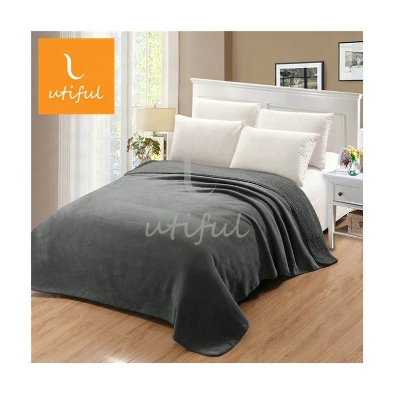 Autumn Winter 2020 Bedding Warm Double Layers Coral Fleece Blanket