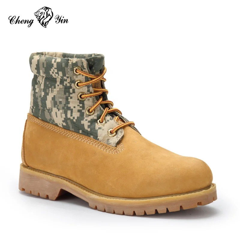 Wholesale Rubber outsole leather boots for men Nubuck Leather new design work boots for men Steel Toe Safety Martin Boots Men