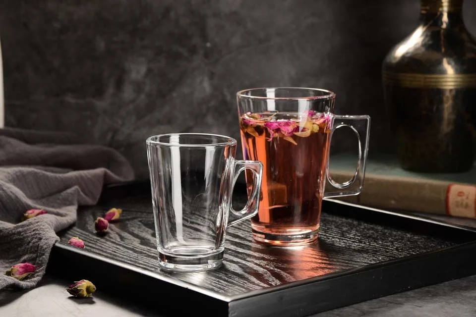 square handle coffee glass cup