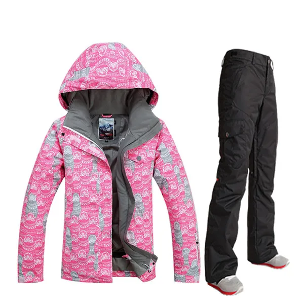 Winter Warm Ski Suit Siamese Double Board Adult Windproof Waterproof Women  Ski Outdoor Jumpsuit