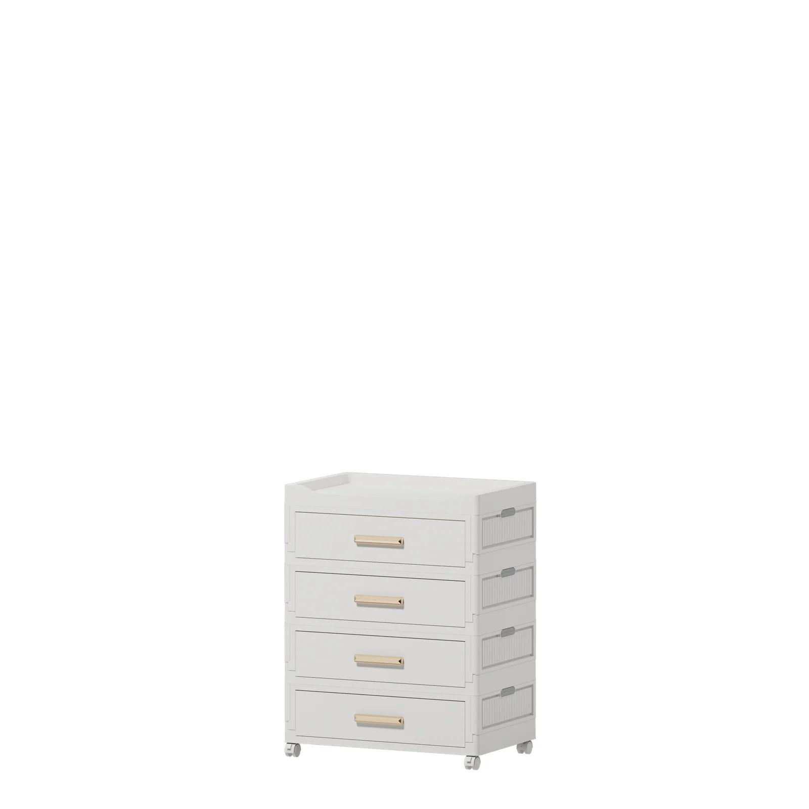Plastic Cloth Wardrobe Cabinet double-door plastic folding storage cabinet Furniture With Wheels