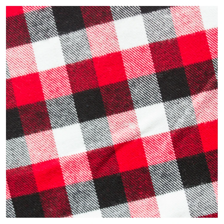 tartan plaid 100% cotton yarn dyed breathable fabric brushed flannel fabric