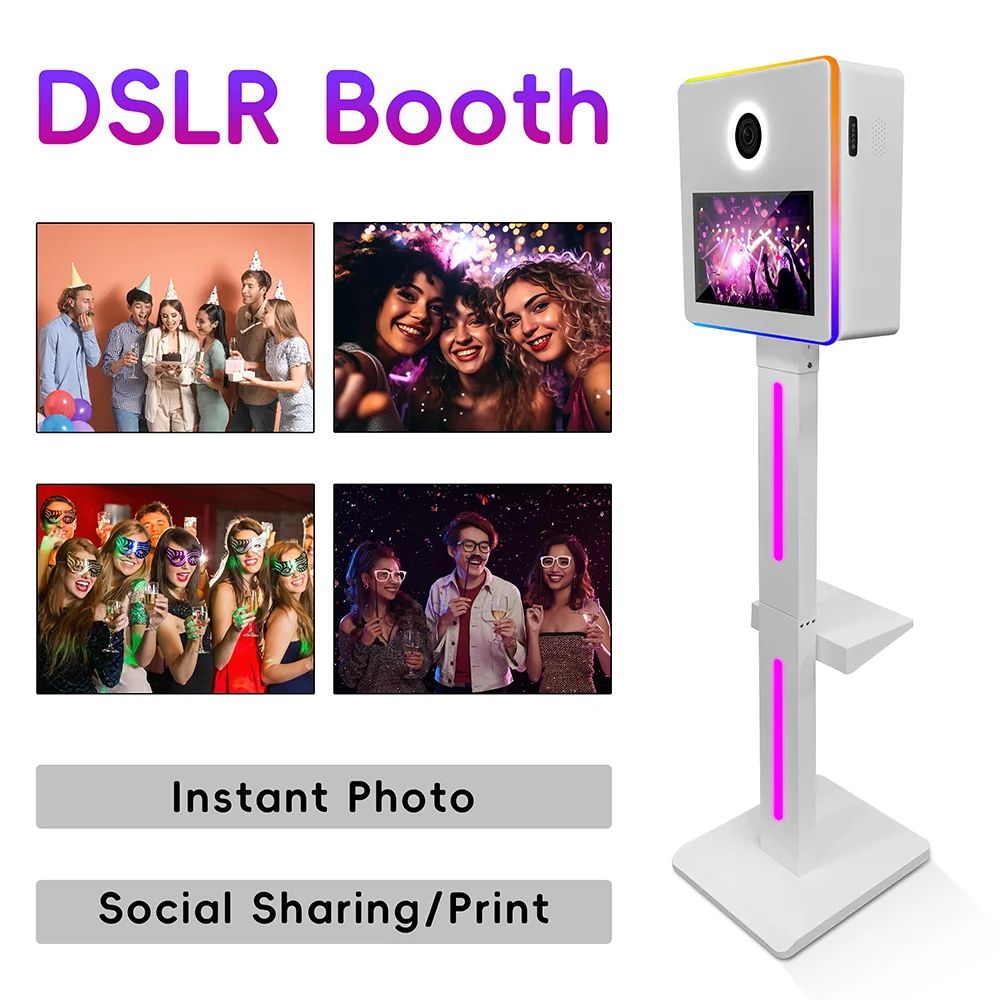 Vending machine selfie photo booth touch screen dslr photo booth mini pc mirror dslr photo booth shell with camera and printer