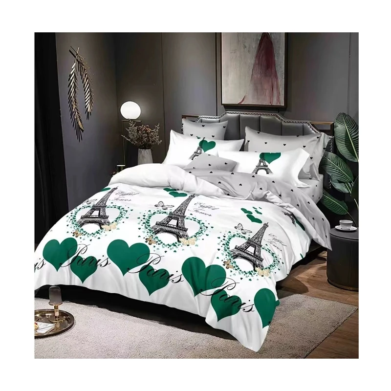 Latest Style Flat Sheet Set Printed Polyester Bed Sheets Set Duvet Covers Bed Set