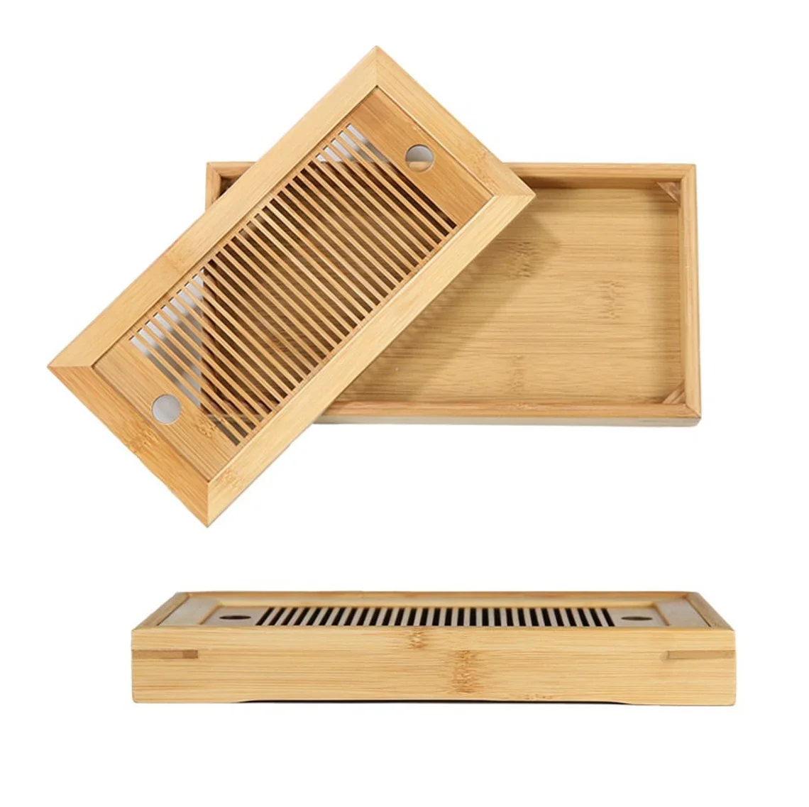 Natural Bamboo Tea Trays Teapot Serving Tray for Chinese Kungfu Tea Afternoon Tea Time